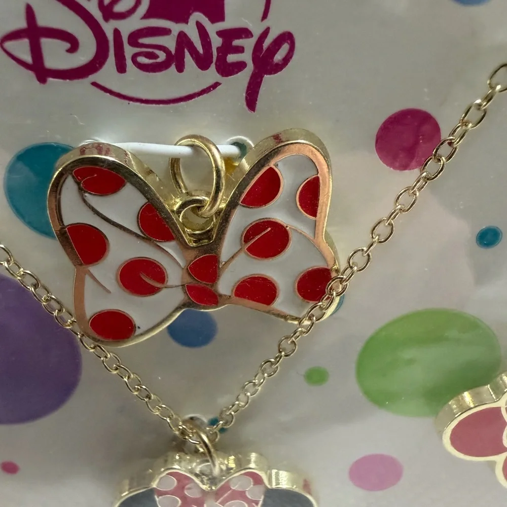 Disney Minnie Mouse Red and Gold Jewelry Set